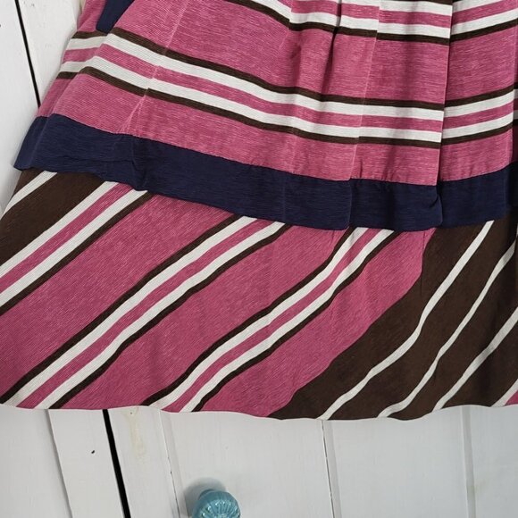 Anthro Maeve Ellery Tiered Ribbon Striped Skirt Size 10 - Picture 2 of 12